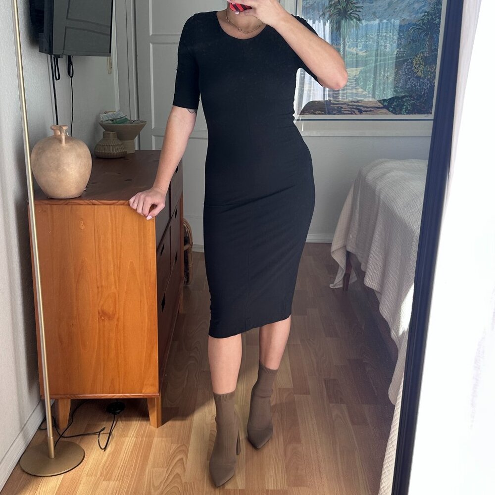 Diane Von Furstenberg Tight Maxi Stretchy Elbow Length Sleeve Dress Bodycon - P - Picture 2 of 10